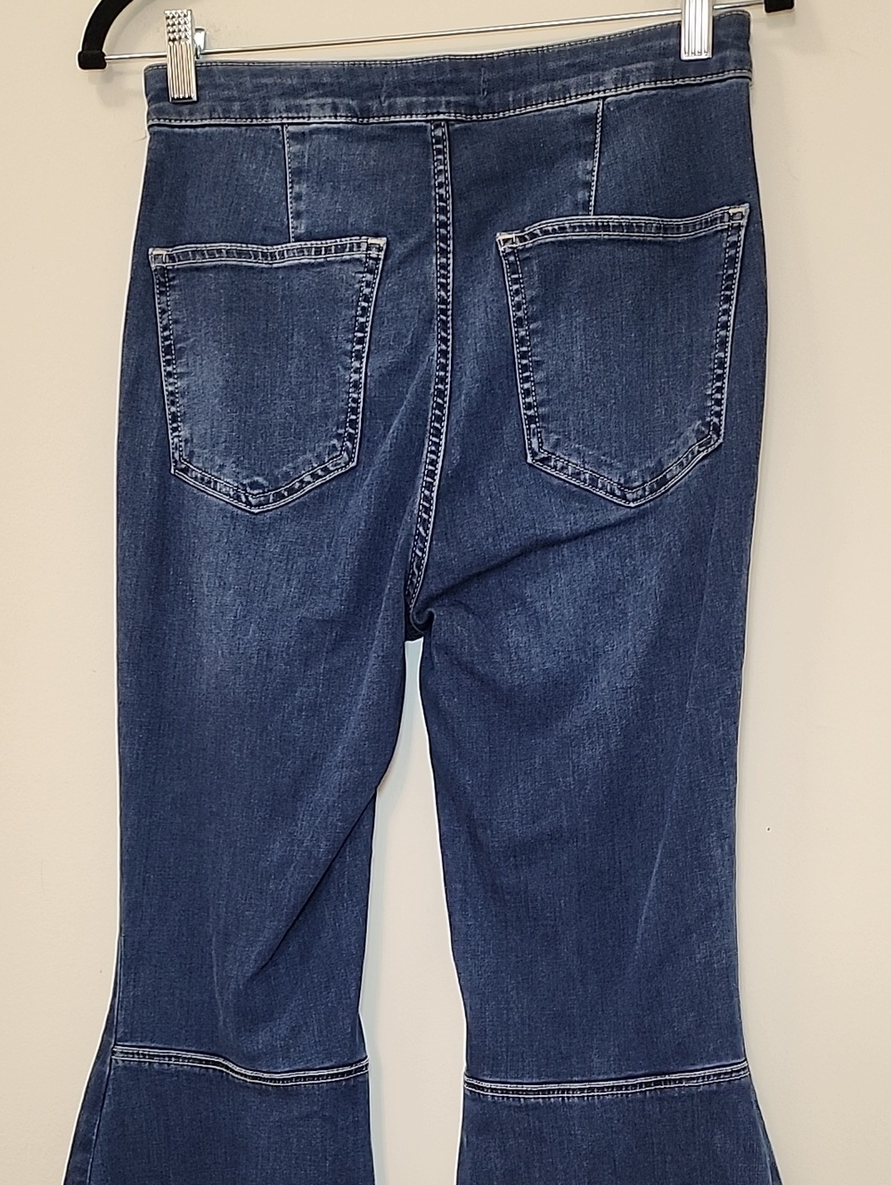 Free People Just Float Flare Jeans high-rise waist exaggerated bell-bottom Sz 28 - Picture 11 of 15